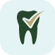 Icon of a tooth with a checkmark